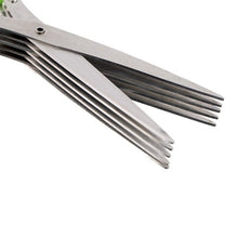 Load image into Gallery viewer, Herb Scissors with 5 Multi Stainless Steel Blades - iFoodies

